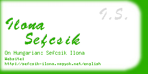 ilona sefcsik business card